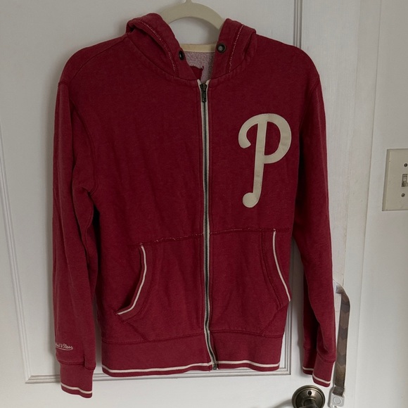 Mitchell & Ness Jackets & Blazers - Philadelphia Phillies Mitchell & Ness Red Zip-Up Hoodie